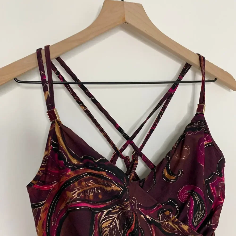 MagicSuit Empress Celeste One-Piece Swimsuit Purple Gold Womens US10